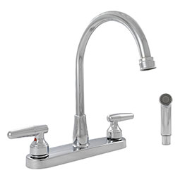 2 Handle Standard Kitchen Faucet with Side Sprayer