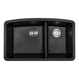 Black Quartz Double Bowl 60/40 321 Kitchen Sinks